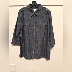 Chico’s, Denim Chambray, size 3x